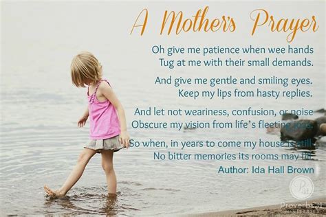 A Mothers Prayer By Ida Hall Brown Prayer For Mothers