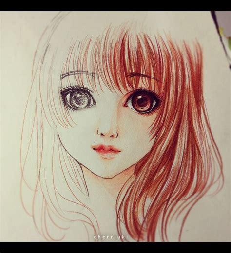 Anime Art Anime Girl Realism Hair Big Eyes