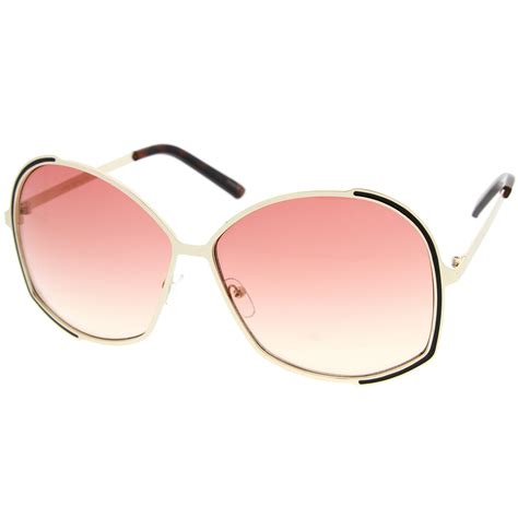 Oversize Womens Color Gradient Lens Sunglasses Zerouv