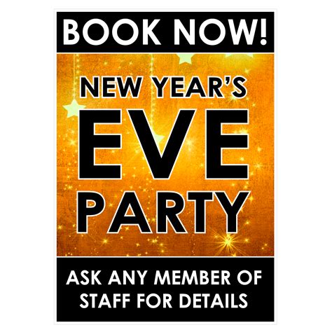 New Years Eve Party Poster Book Now Waterproof Poster Christmas Advertising