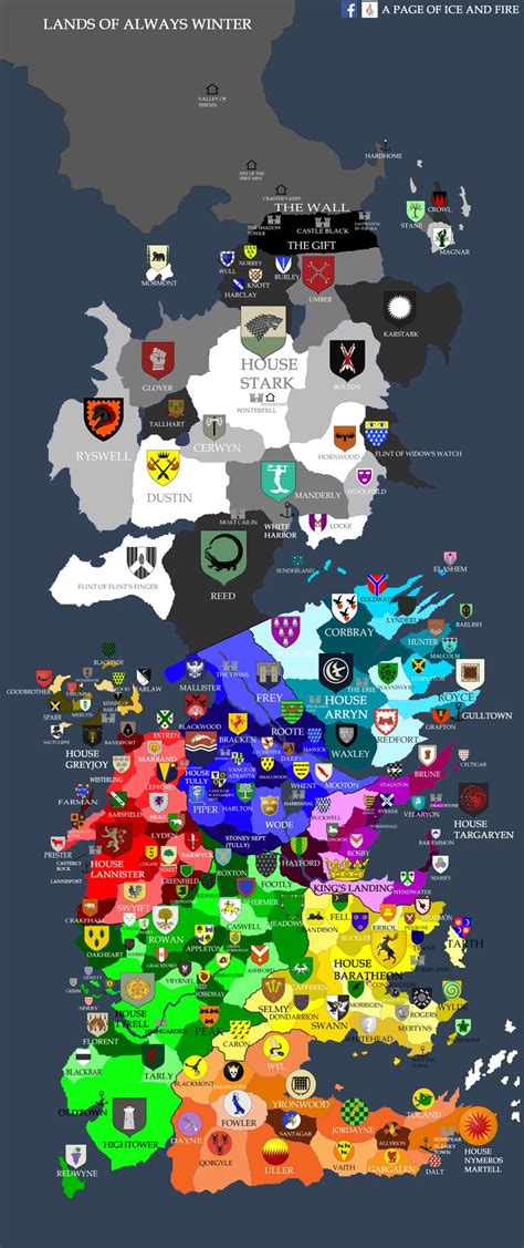 Map Of All Westerosi Houses Game Of Thrones Westeros Game Of