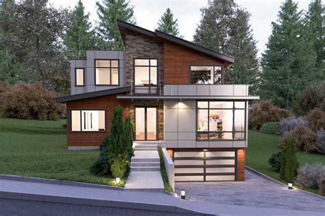 Three Level Contemporary House Plan 666034raf Architectural Designs
