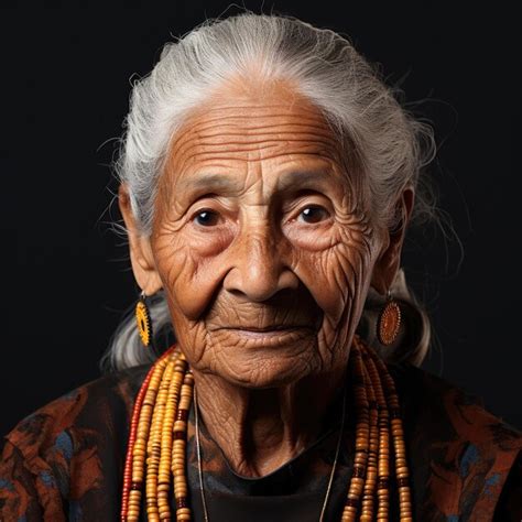 Premium Ai Image Elated 95yearold Native American Womans Striking