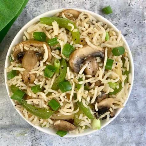 Mushroom Fried Rice Recipe Indian Veggie Delight