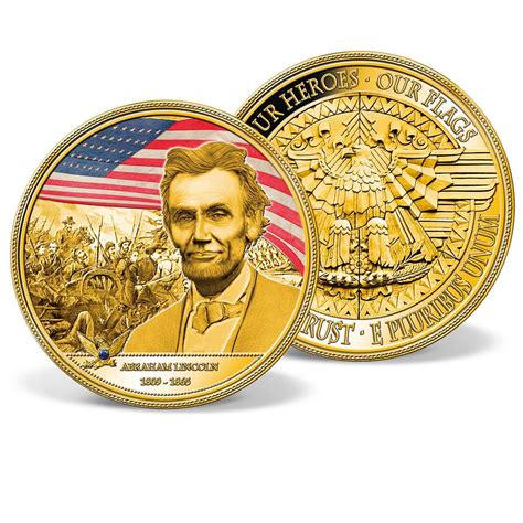 Abraham Lincoln Colossal Commemorative Coin Gold Layered Gold