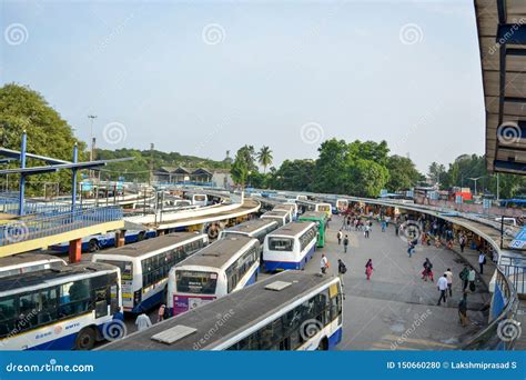 Bangalore India June 3 2019 Stack Of Buses In The Kempegowda Bus