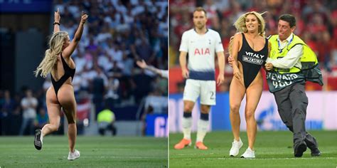 Champions League Streaker Unedited Model Kinsey Wolanski Goes Streaking On Field During
