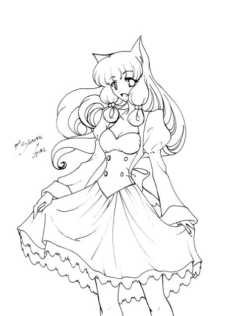 Anime Neko Coloring Pages At Free Printable
