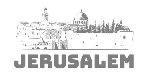 Premium Vector Jerusalem Skyline Landscape Hand Drawn Sketch