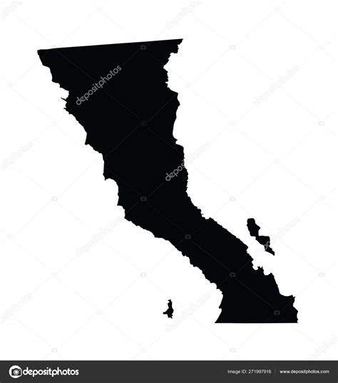 baja california méxico silueta mapa vectorial aislada sobre fondo blanco vector de stock por