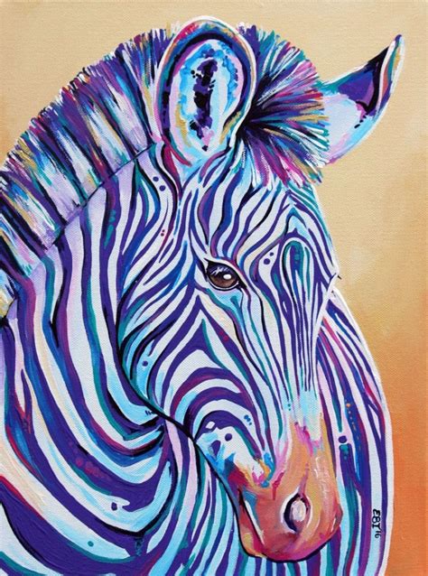 Zebra Art Print Zebra Decor Zebra Wall Art Colorful Zebra