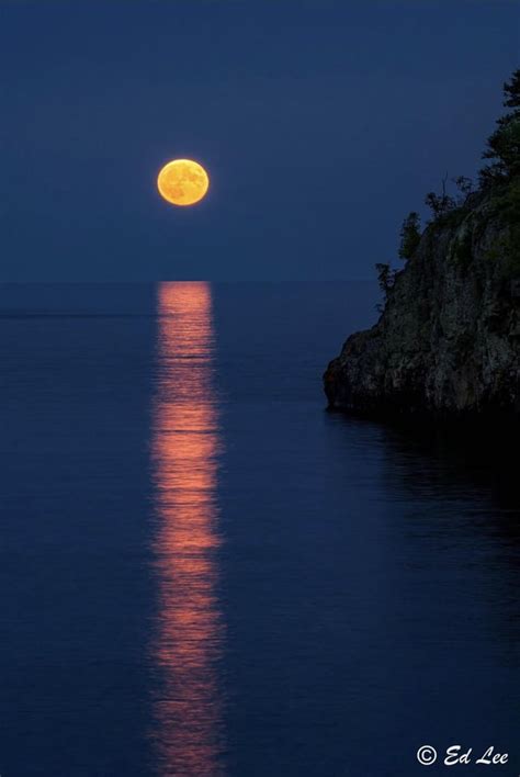 Full Moon Over Lake Superior Rminnesota