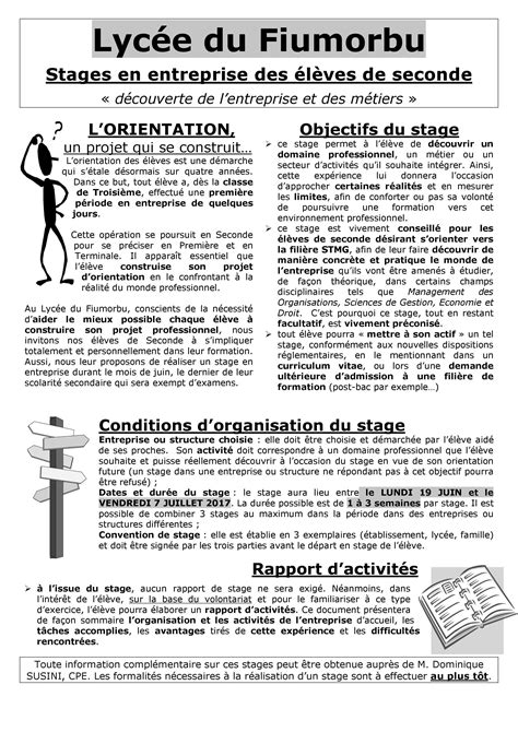 Stages En Entreprise Des élèves De Seconde Découverte De L