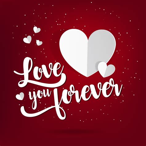 Love You Forever Paper Style Background Vector Art At Vecteezy