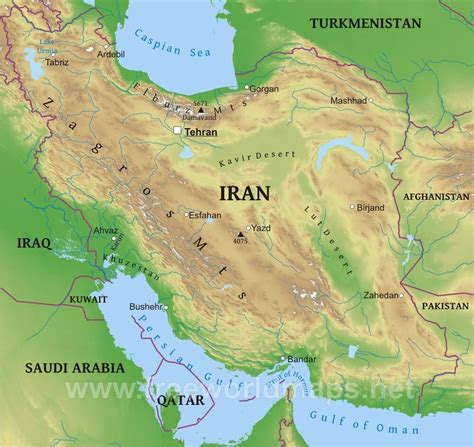 Iran Physical Map