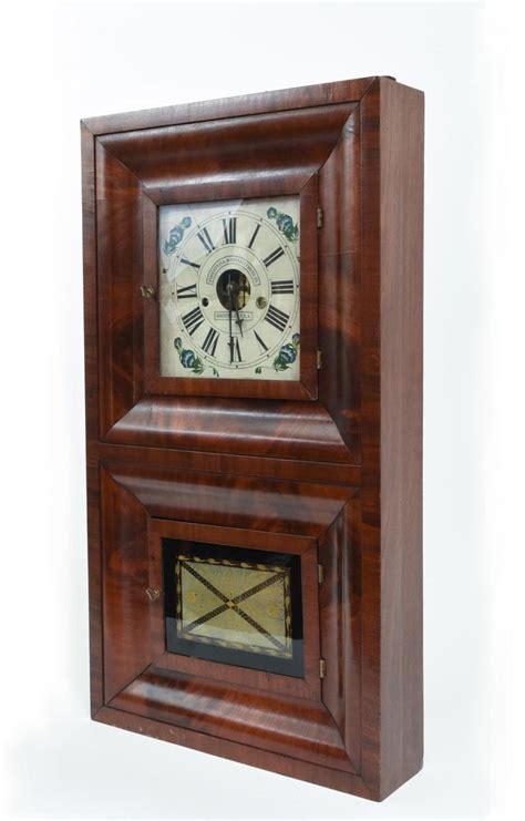 Early 19th Century American Bristol Walnut Case Wall Clock For Sale At