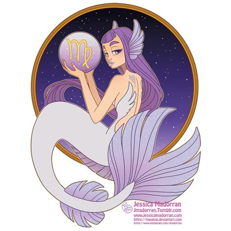 Zodiac Mermaid Virgo By Jessica Madorran Rzodiacart