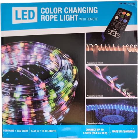 Led Color Changing 18ft 180 Leds 8 Color Settings Rope