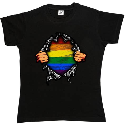 Showing True Gay Pride Rainbow Colours Lgbt Womens Ladies T Shirt
