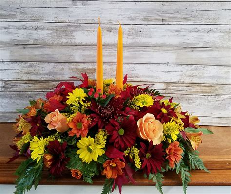 Thanksgiving Centerpiece With Candles In Point Pleasant Nj Purple
