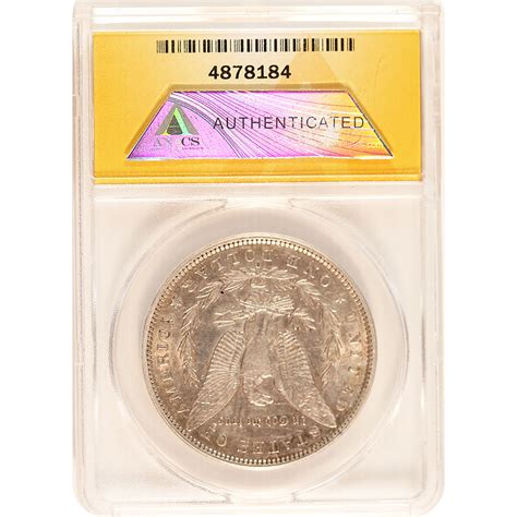 Certified Morgan Silver Dollar 1886 O Vam 1e Au50 Anacs Golden Eagle