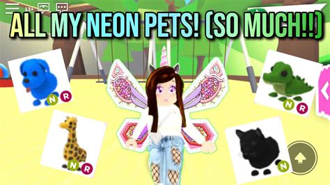 All My Neon Pets In Adopt Meroblox Youtube