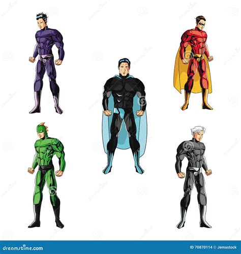 Draw Of Superhero Cartoon Vector Illustration Stock Vector