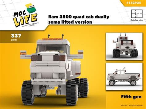 Lego Moc Ram 3500 Quad Cab Dually Sema Lifted Version By Moclife