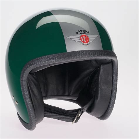 Ride and sip a latte at the same time. Green Silver Davida Ninety Two helmet (With images ...