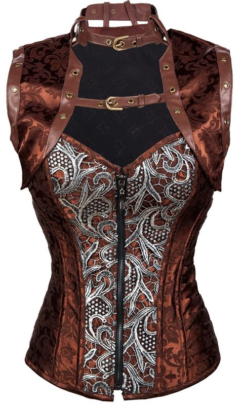 Alivila Y Fashion Womens Sexy Steampunk Gothic Steel Boned Vintage Corset Medium Brown With