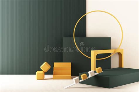 Minimal Abstract Geometric Background With Direct Sunlight In Shades Of