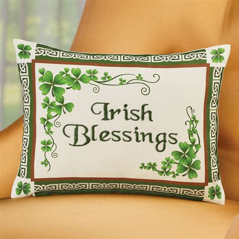 St Patricks Day Irish Blessings Shamrock Pillow Collections Etc