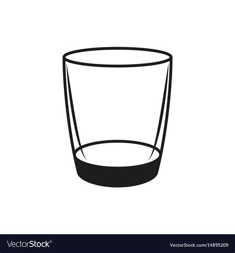 Empty Glass In Simple Monochrome Style Icon Vector Image