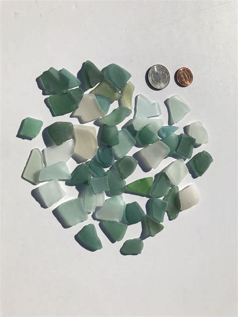 Genuine Sea Glass Real Sea Glass Teal White Turquoise Mix Etsy