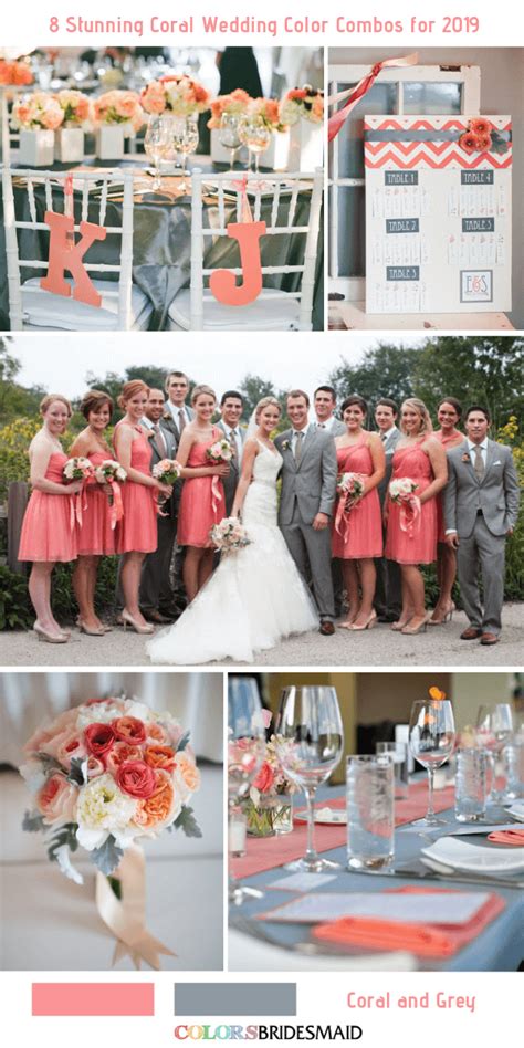 8 Stunning Coral Wedding Color Combos For 2019 Colorsbridesmaid Trend Repository