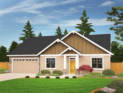 The craftsman home plan evolved from the early bungalow style and usually had low pitched roofs and wide overhangs. 3 Bed Craftsman Ranch with Bonus - 85087MS | Architectural ...