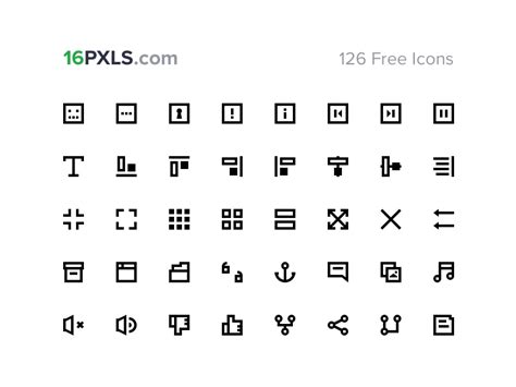 16pxls 126 Free 16px Icons Logo Icons Icon Font Free Icons