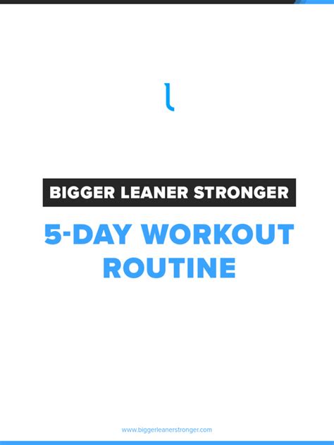 Bigger Leaner Stronger 5 Day Routine Pdf Athletic Sports Physical