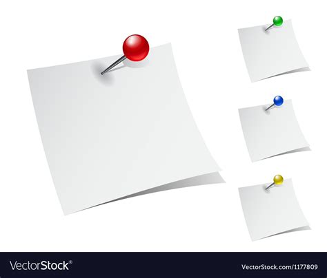 Note Papers With Push Pins Royalty Free Vector Image