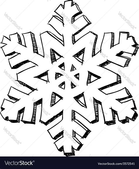 Snowflake Sketch Royalty Free Vector Image Vectorstock