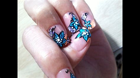 Diseños de uñas acrilicas apk. Diseño sobre uñas Acrílicas - Flores + French - #3 - YouTube