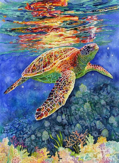 Turtle Reflections Art Print By Hailey E Herrera Sea Turtle Art