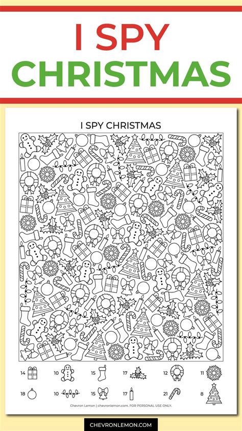 Free Christmas I Spy Printable Printable Templates
