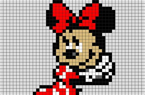 Retrouvez tous nos modèles de dessin pixel art : Minnie Mouse Pixel Art - BRIK