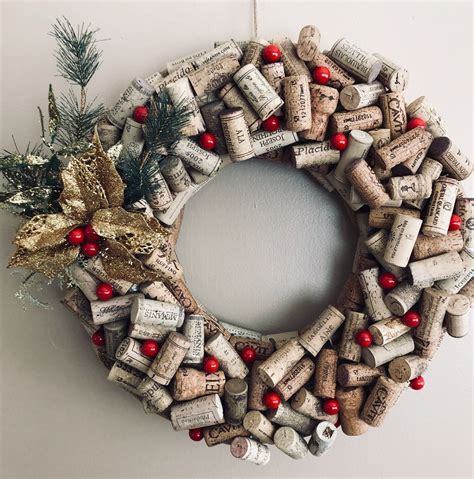 Handmade Christmas Wine Cork Wreath Etsy Cork Wreath Wine Cork