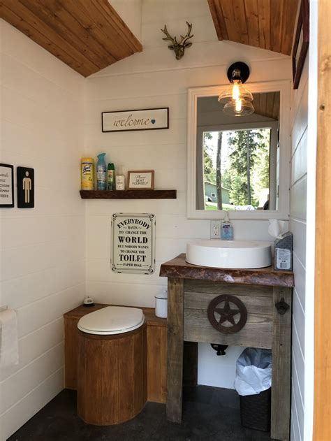 Modern Farm Outhouse Interior Outhouse Decor Outdoor Bathroom Design