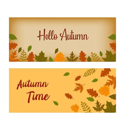 Premium Vector Hello Autumn Banners