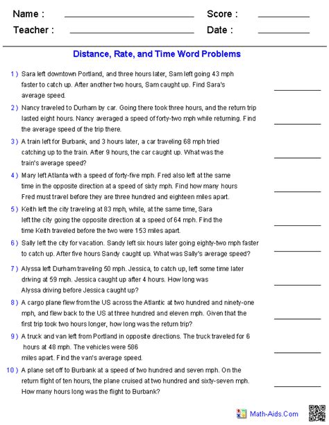 If you can solve these problems with no help, you. Algebra 1 Worksheets | Word Problems Worksheets