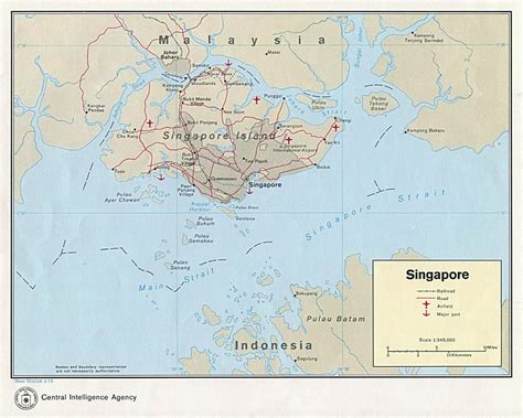 Large Detailed Political Map Of Singapore With Roads Railroads
