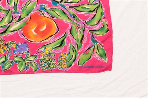 Ungaro Bold Floral Scarf Shawl Large 33in Silk Cashmere Blend Jacquard